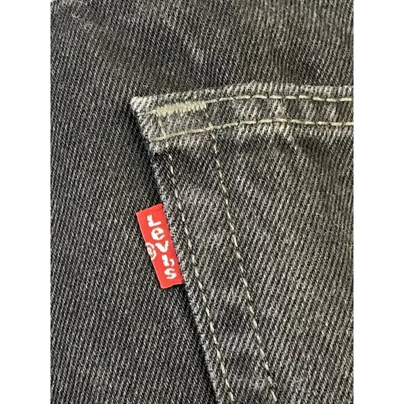 Levi's 505 Straight Fit Jeans Mens 32x34 Black Denim Regular Straight Leg - Picture 6 of 9